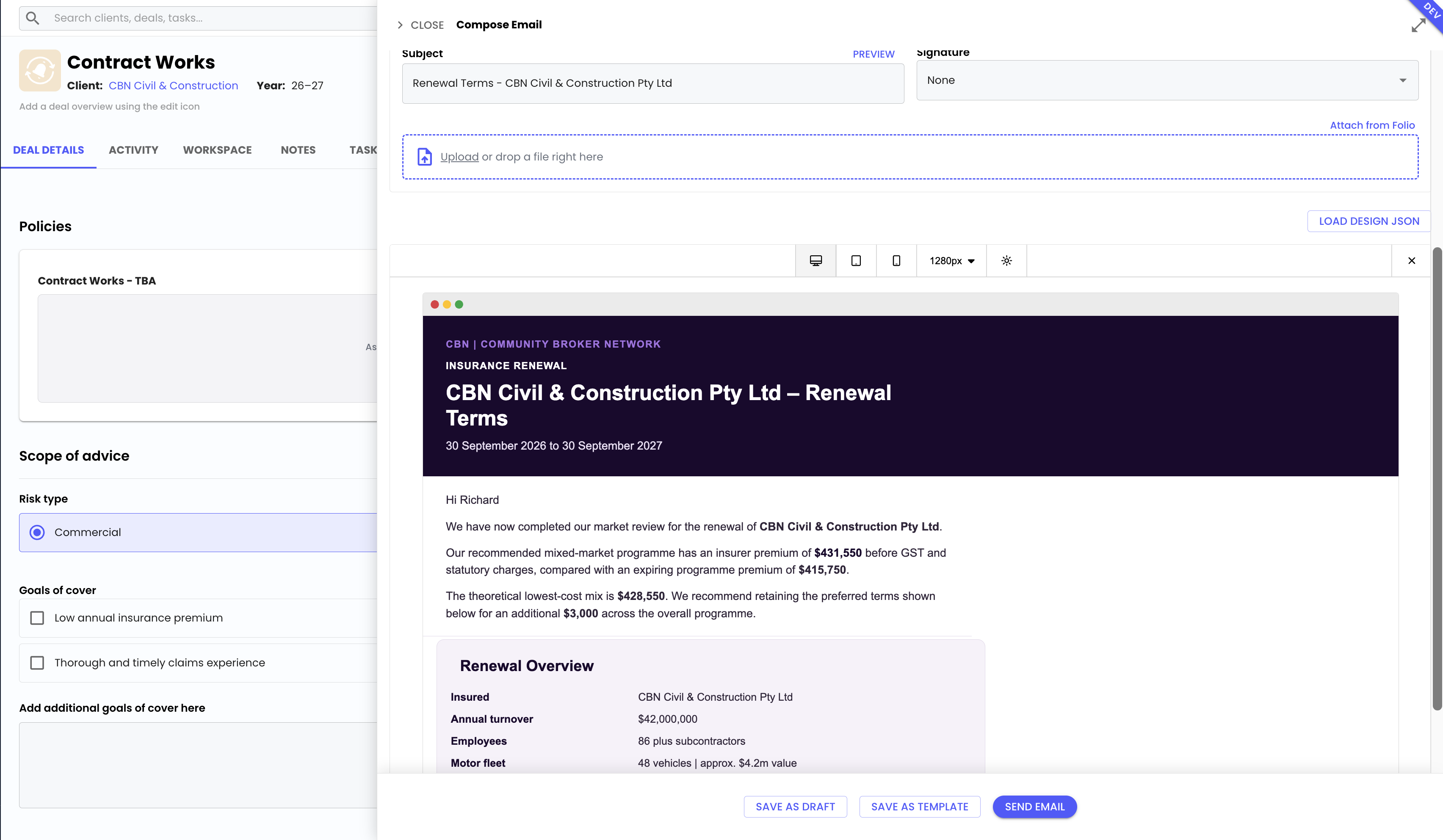 FolioCRM renewals workflow demonstration